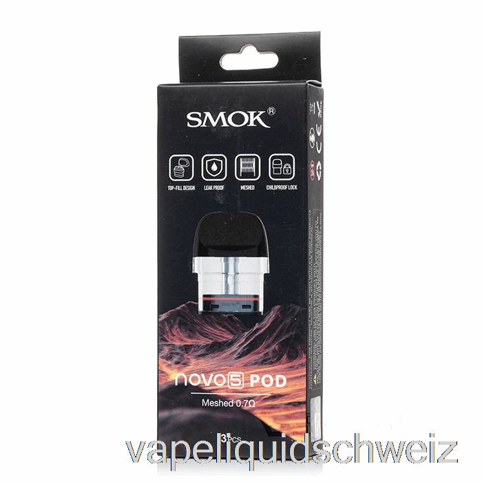Smok Novo 5 Ersatz-Pods, 0,7 Ohm, Vermaschte MTL-Pods, Vape Ohne Nikotin